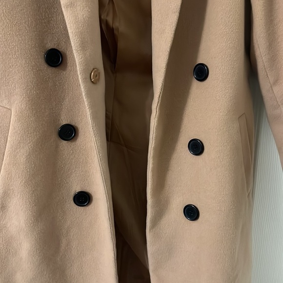 Boohoo Petite Double Breasted Camel Duster Coat - Picture 8 of 11